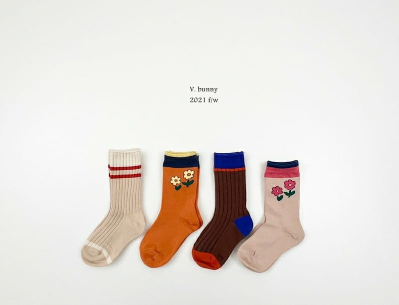 V BUNNY - Korean Children Fashion - #Kfashion4kids - Sple Socks [set of 4] - 7