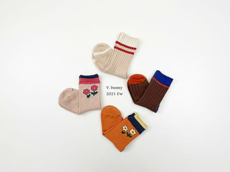 V BUNNY - Korean Children Fashion - #Kfashion4kids - Sple Socks [set of 4] - 8