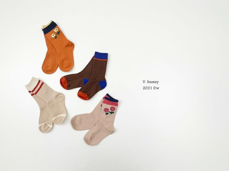 V BUNNY - Korean Children Fashion - #Kfashion4kids - Sple Socks [set of 4] - 9