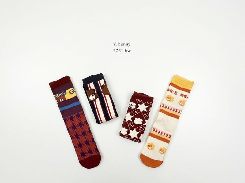 V BUNNY - Korean Children Fashion - #Kfashion4kids - Bear Socks [set of 4] - 3