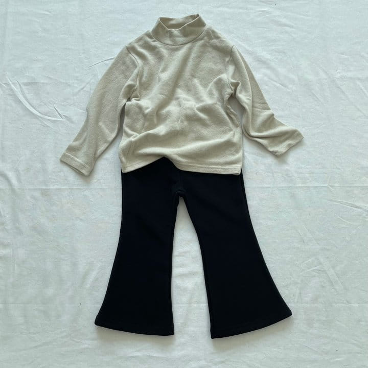 WOODIE - Korean Children Fashion - #Kfashion4kids - Cream Half Turtleneck Tee - 2