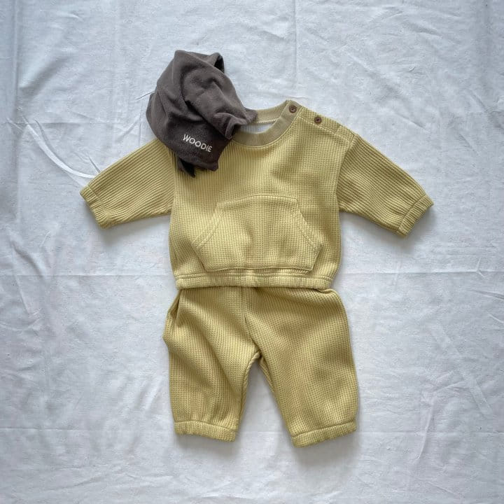 WOODIE - Korean Children Fashion - #Kfashion4kids - Wafflet Top Bottom Set - 2