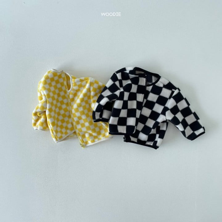 WOODIE - Korean Children Fashion - #Kfashion4kids - Checker Fleece Jacket