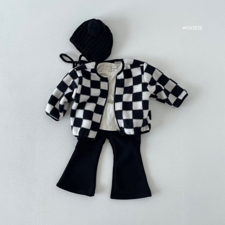 WOODIE - Korean Children Fashion - #Kfashion4kids - Checker Fleece Jacket - 2