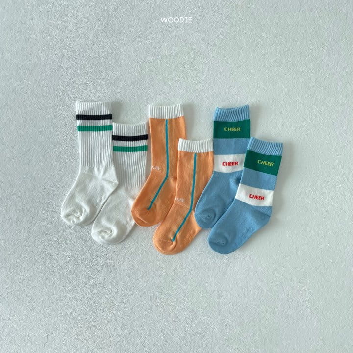 WOODIE - Korean Children Fashion - #Kfashion4kids - Boderea Socks [set of 3]