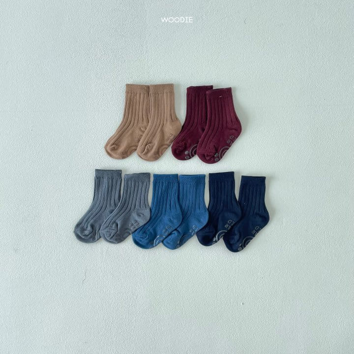 WOODIE - Korean Children Fashion - #Kfashion4kids - Smooth Socks [set of 5]