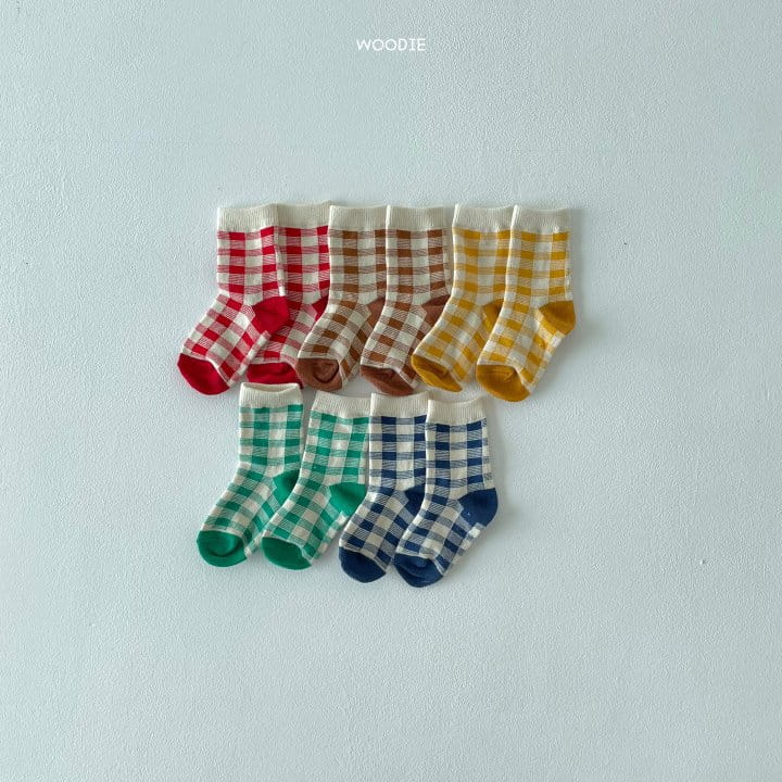 WOODIE - Korean Children Fashion - #Kfashion4kids - Checker Socks [set of 5]
