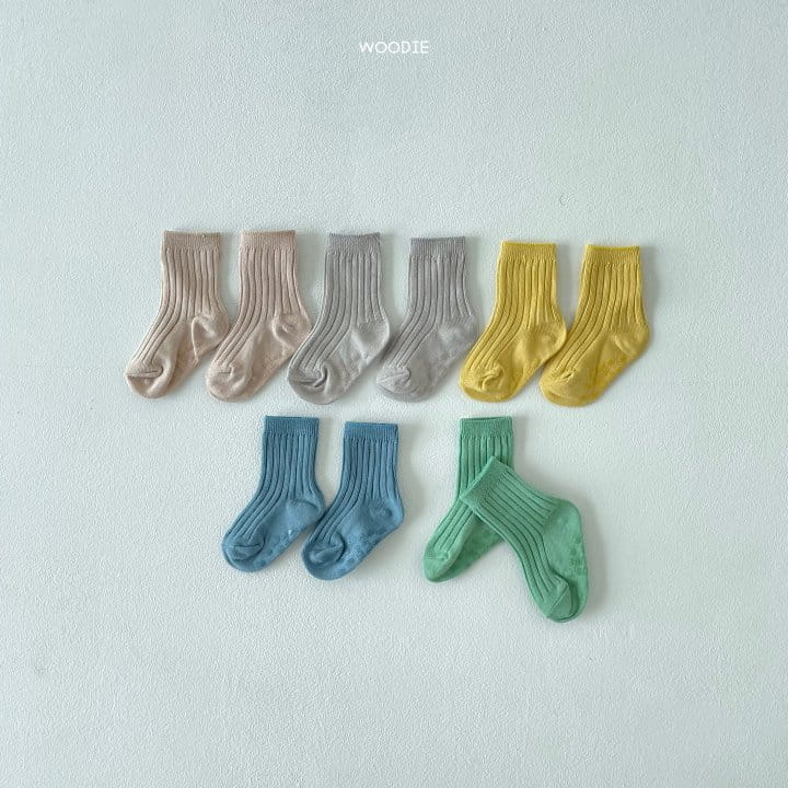 WOODIE - Korean Children Fashion - #Kfashion4kids - Tery Socks [set of 5]
