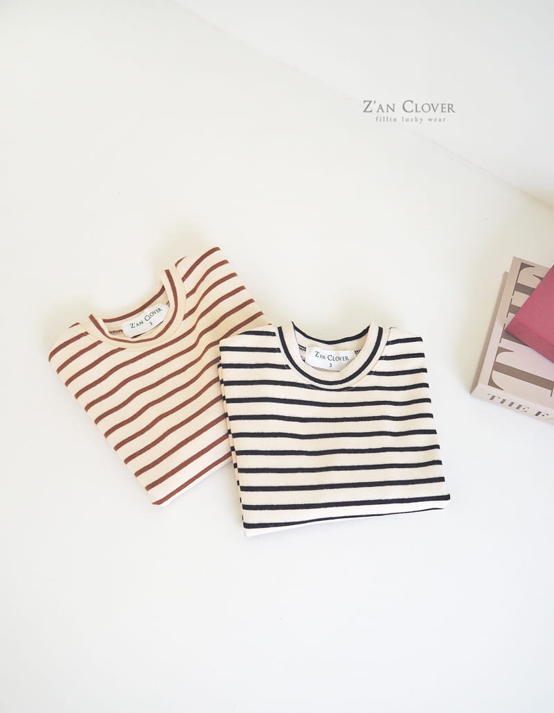 ZAN CLOVER - Korean Children Fashion - #Kfashion4kids - Peach Stripes Tee