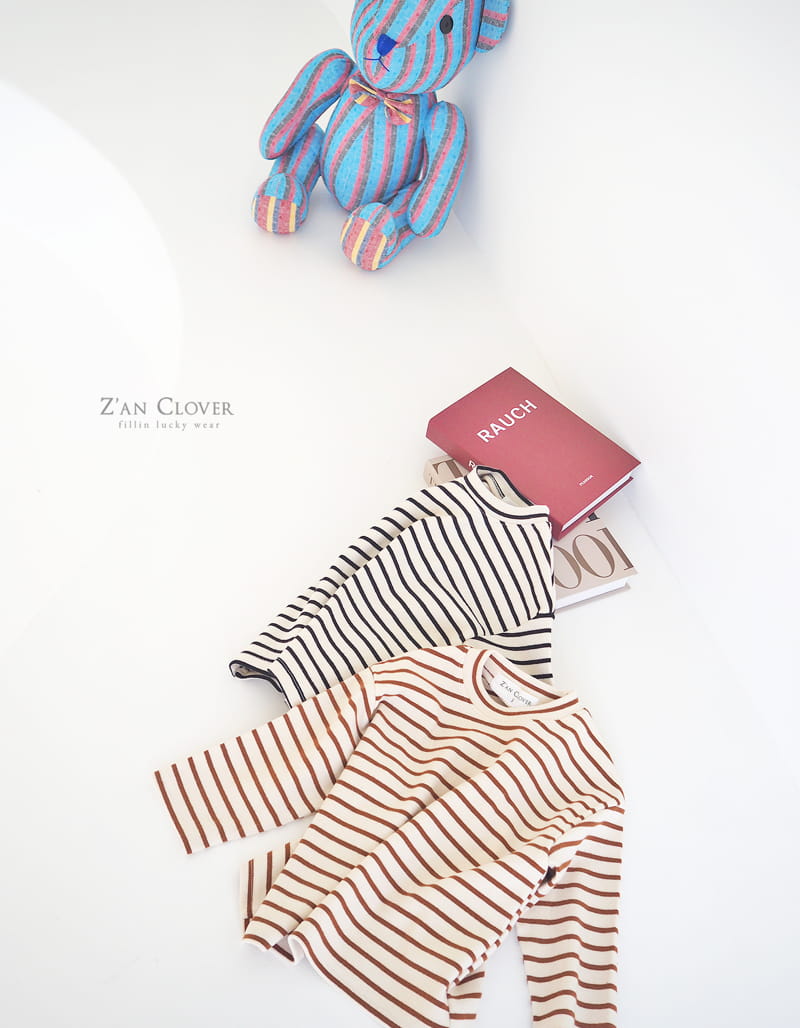 ZAN CLOVER - Korean Children Fashion - #Kfashion4kids - Peach Stripes Tee - 2