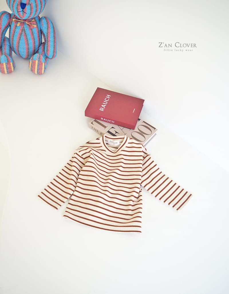 ZAN CLOVER - Korean Children Fashion - #Kfashion4kids - Peach Stripes Tee - 3