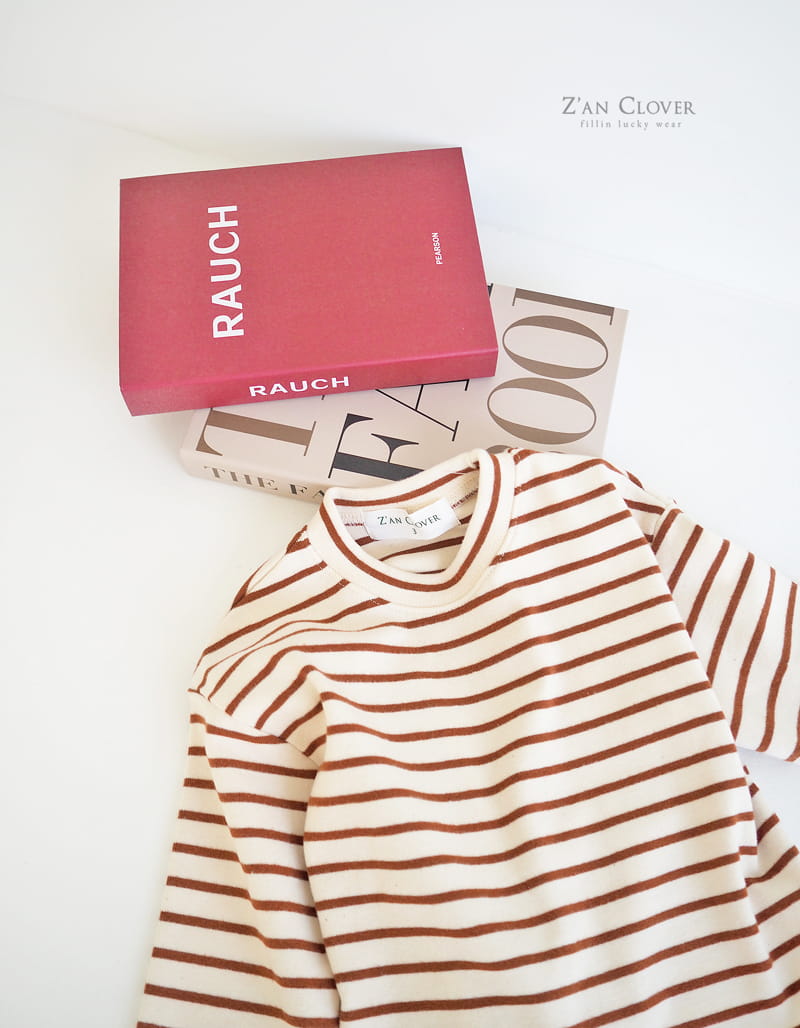 ZAN CLOVER - Korean Children Fashion - #Kfashion4kids - Peach Stripes Tee - 4