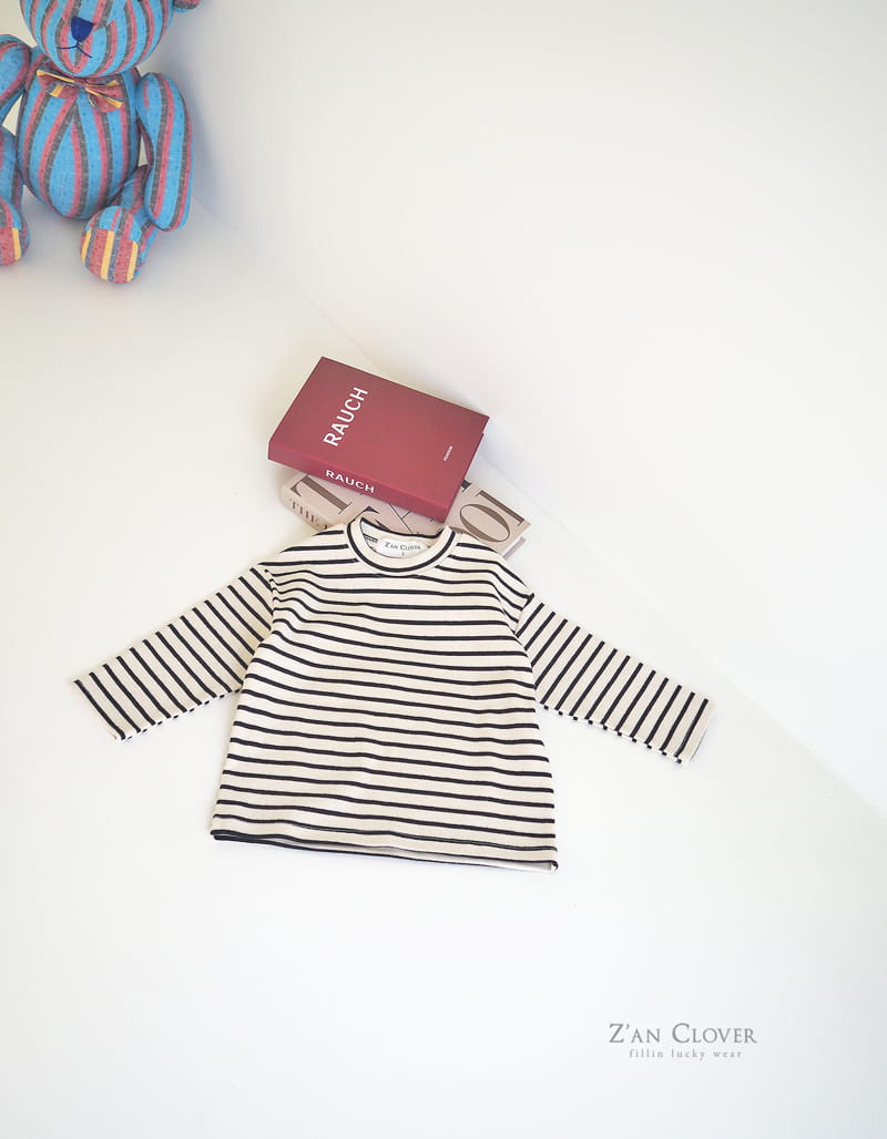 ZAN CLOVER - Korean Children Fashion - #Kfashion4kids - Peach Stripes Tee - 7