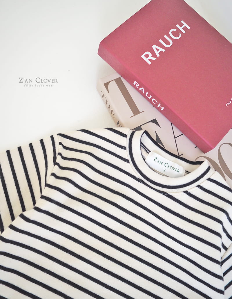 ZAN CLOVER - Korean Children Fashion - #Kfashion4kids - Peach Stripes Tee - 9