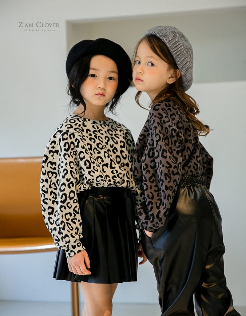 ZAN CLOVER - Korean Children Fashion - #Kfashion4kids - Jacquard Leopard Tee - 10