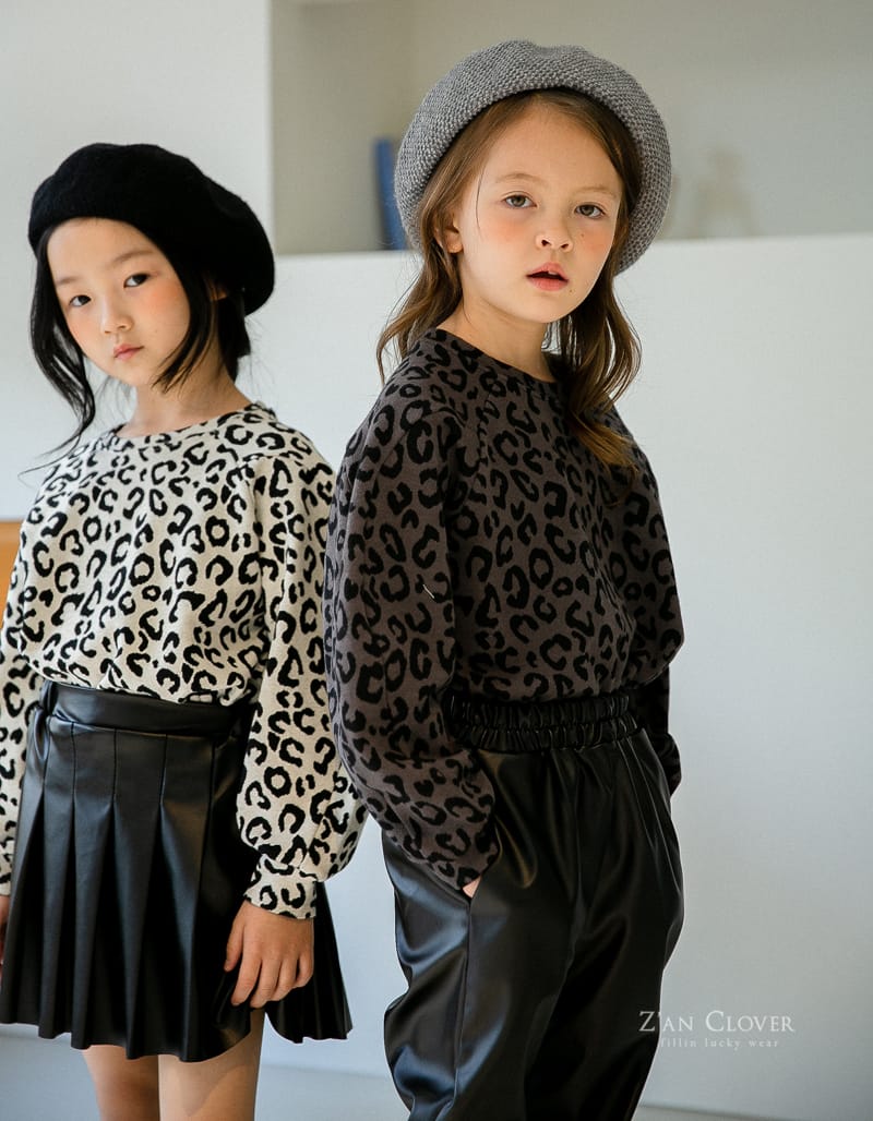 ZAN CLOVER - Korean Children Fashion - #Kfashion4kids - Jacquard Leopard Tee - 12