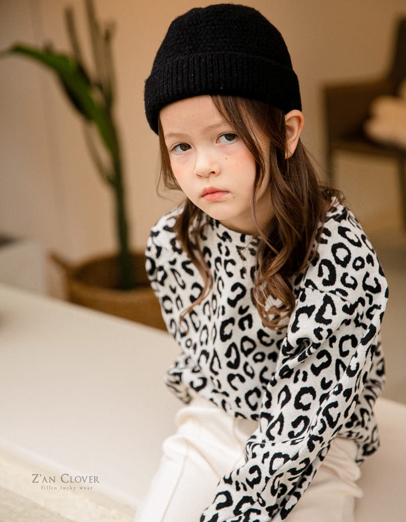 ZAN CLOVER - Korean Children Fashion - #Kfashion4kids - Jacquard Leopard Tee - 4
