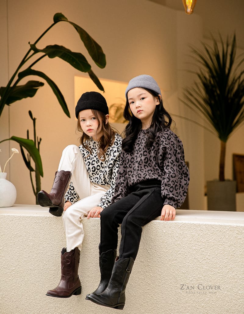 ZAN CLOVER - Korean Children Fashion - #Kfashion4kids - Jacquard Leopard Tee - 5