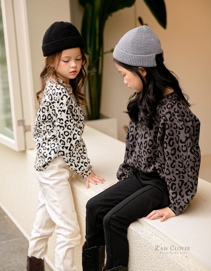 ZAN CLOVER - Korean Children Fashion - #Kfashion4kids - Jacquard Leopard Tee - 6