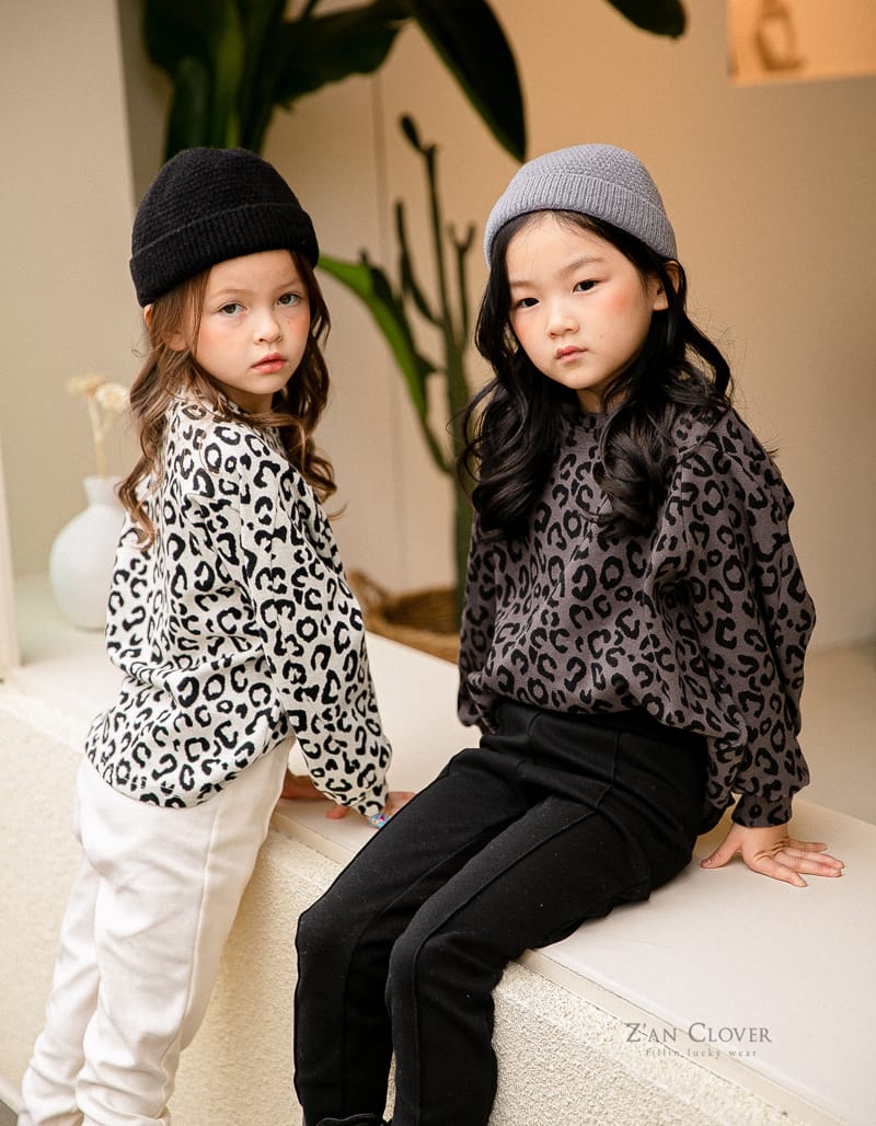 ZAN CLOVER - Korean Children Fashion - #Kfashion4kids - Jacquard Leopard Tee - 7