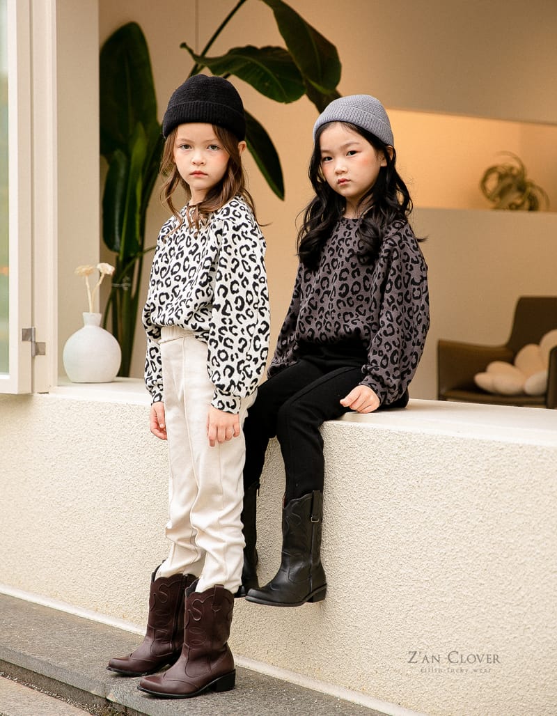 ZAN CLOVER - Korean Children Fashion - #Kfashion4kids - Jacquard Leopard Tee - 8