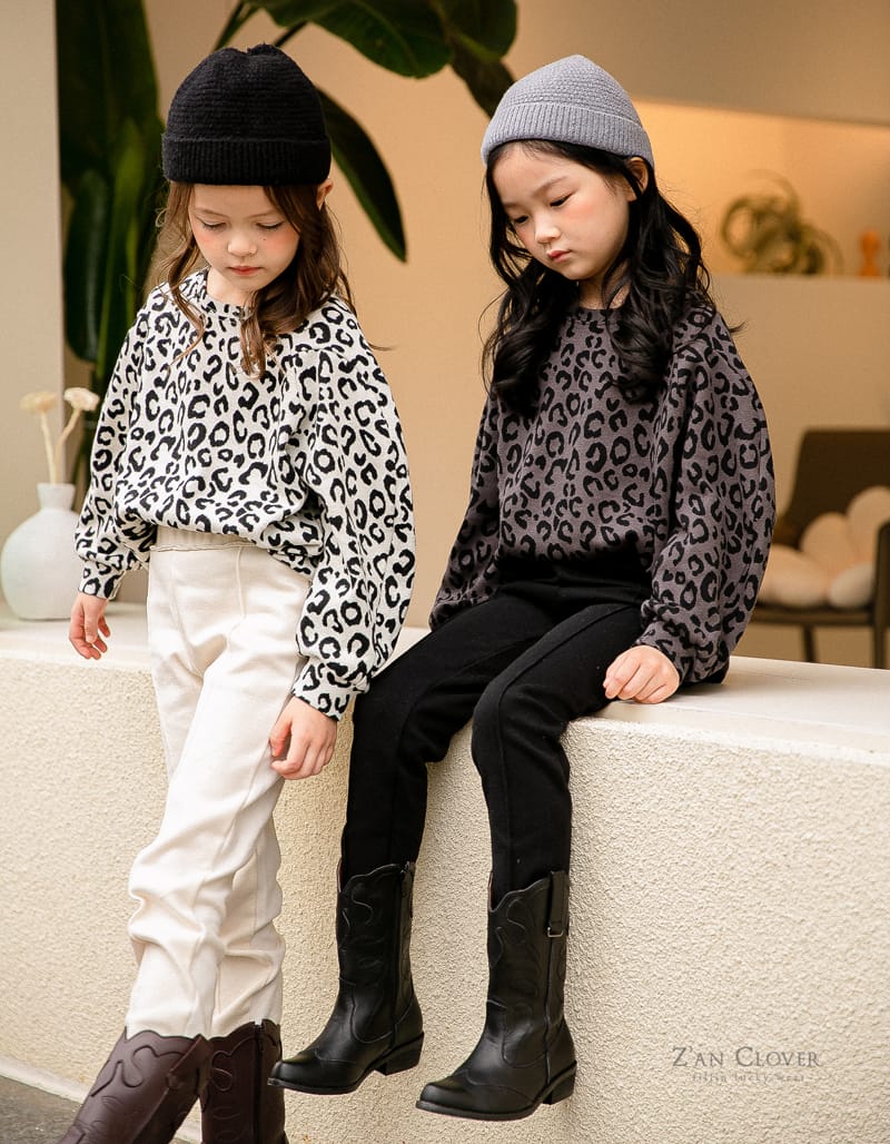 ZAN CLOVER - Korean Children Fashion - #Kfashion4kids - Jacquard Leopard Tee - 9