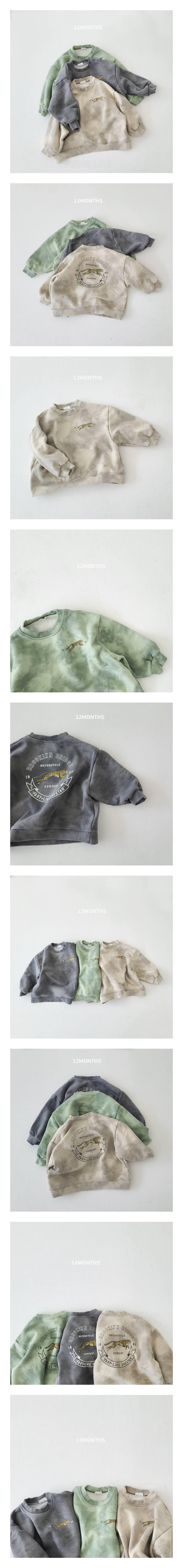 12 MONTH - Korean Children Fashion - #Kfashion4kids - Water Cheetah Sweatshirt