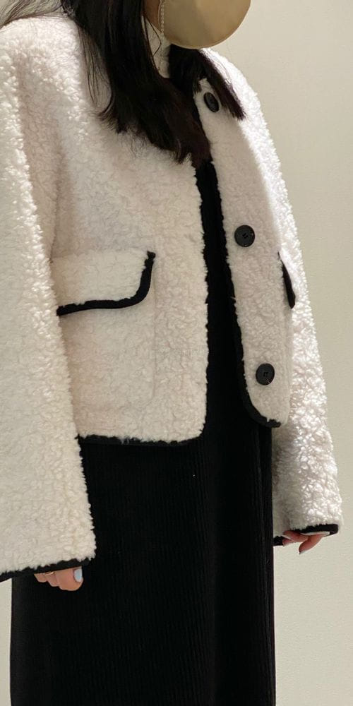 1968 - Korean Children Fashion - #Kfashion4kids - Fleece Fluffy Piping Jacket - 2
