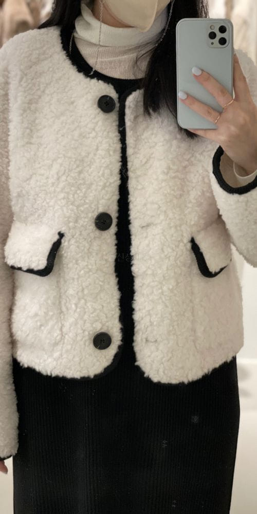 1968 - Korean Children Fashion - #Kfashion4kids - Fleece Fluffy Piping Jacket - 3