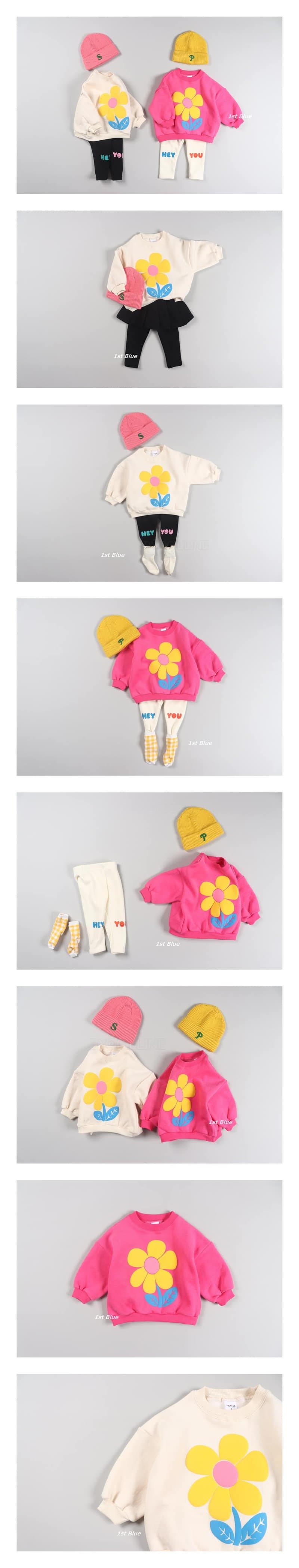 1ST BLUE - Korean Children Fashion - #Kfashion4kids - Flower Sweatshirt