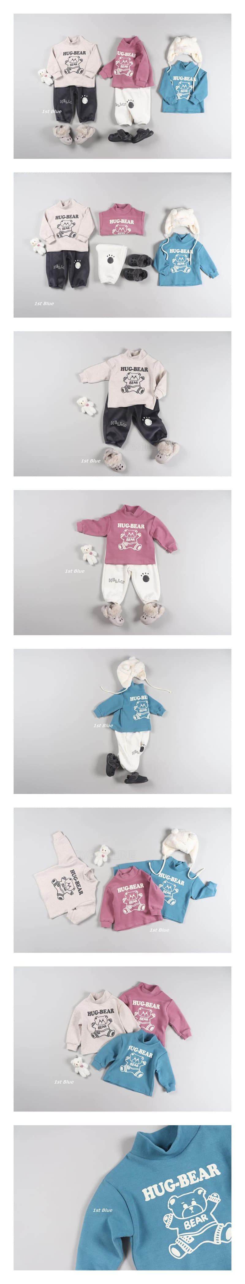 1ST BLUE - Korean Children Fashion - #Kfashion4kids - Hug Bear Tee