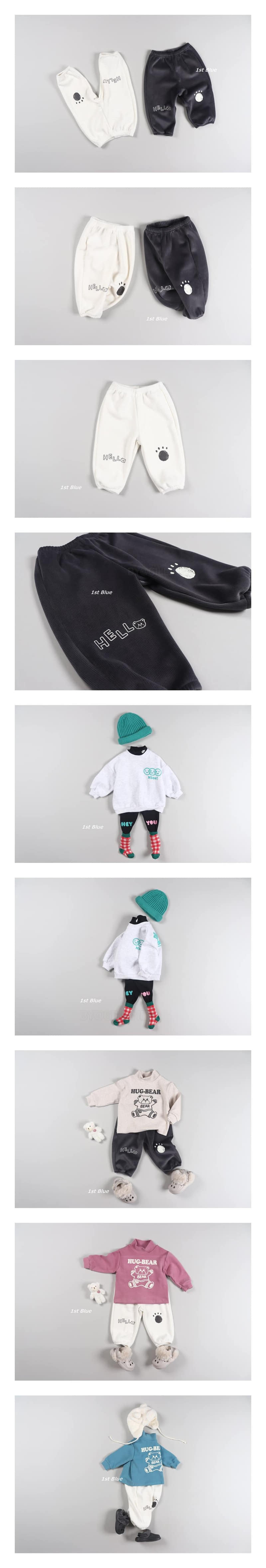 1ST BLUE - Korean Children Fashion - #Kfashion4kids - Hello Bear Pants