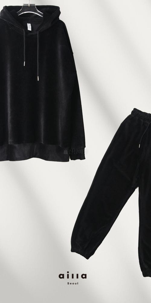 AILLA - Korean Children Fashion - #Kfashion4kids - Corduroy Hoody Jogger Pants Set