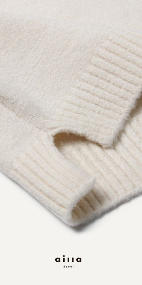AILLA - Korean Children Fashion - #Kfashion4kids - Cozy Overfit Half Knit Tee