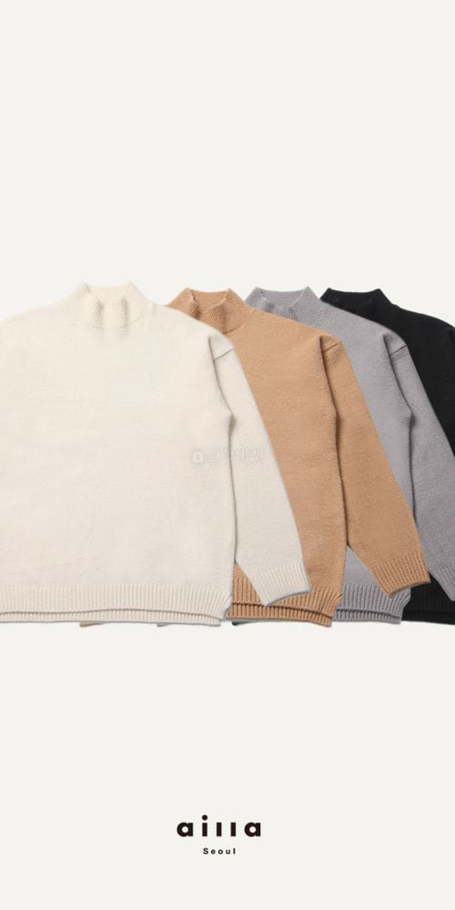 AILLA - Korean Children Fashion - #Kfashion4kids - Cozy Overfit Half Knit Tee - 4