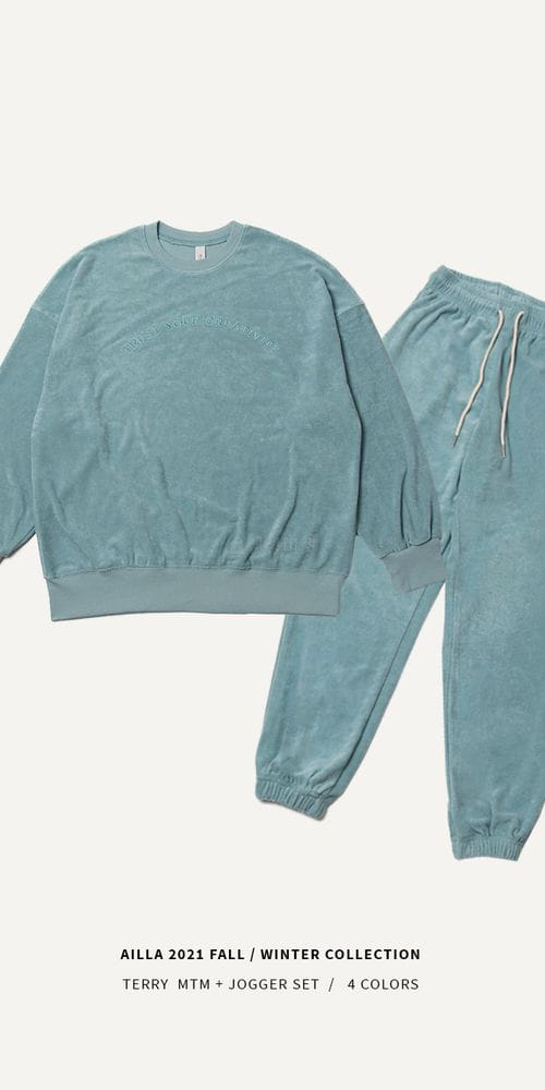AILLA - Korean Children Fashion - #Kfashion4kids - Terry Sweatshirt Jogger Set - 3