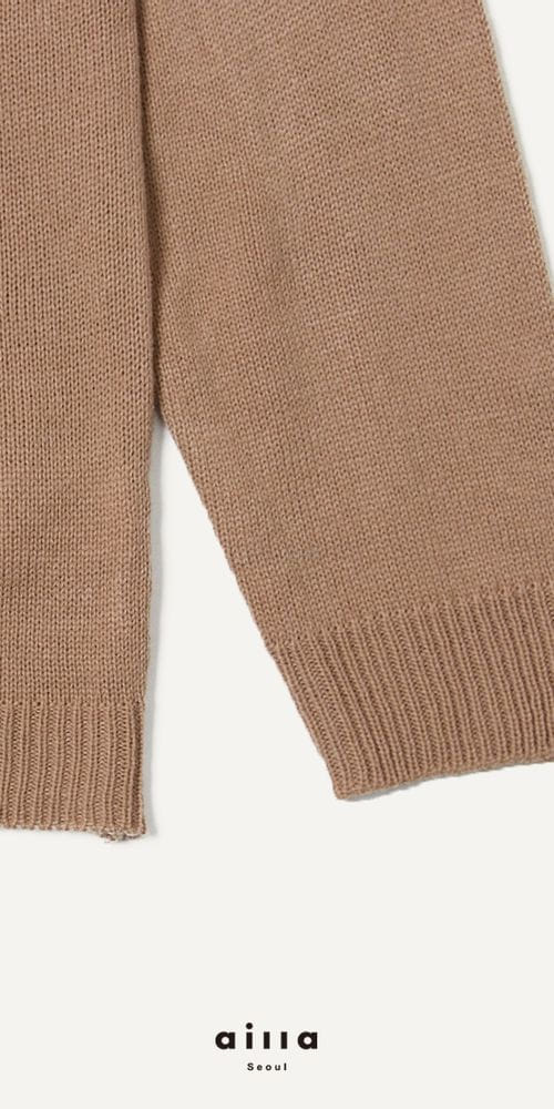 AILLA - Korean Children Fashion - #Kfashion4kids - Plain Point V Neck Knit Top - 3