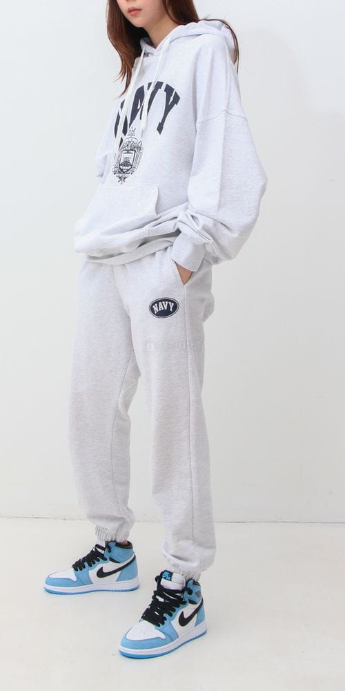 AILLA - Korean Children Fashion - #Kfashion4kids - Navy Hoody Jogger Pants Set - 2