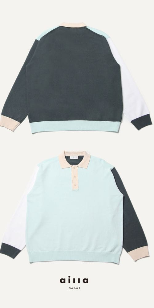 AILLA - Korean Children Fashion - #Kfashion4kids - Color Collar Knit Tee - 3