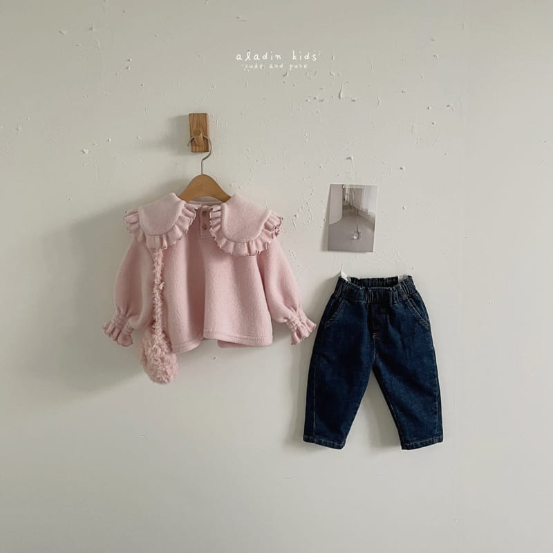 ALADIN - Korean Children Fashion - #Kfashion4kids - Line Fleece Jeans - 6