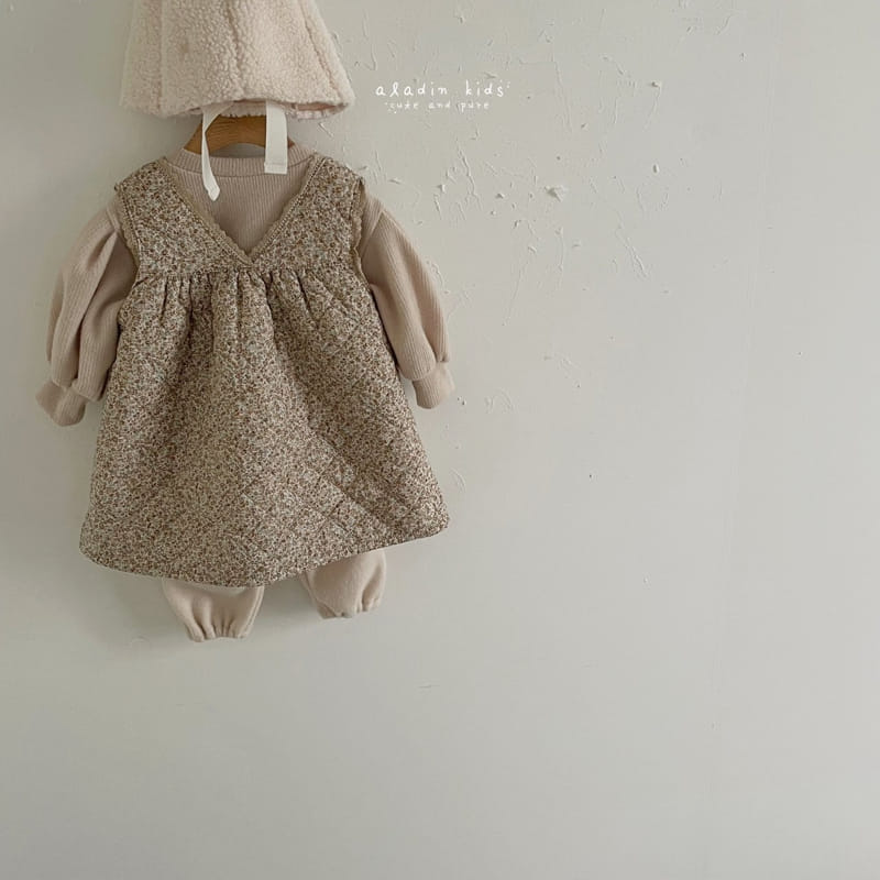 ALADIN - Korean Children Fashion - #Kfashion4kids - Latte Vest One-piece - 3