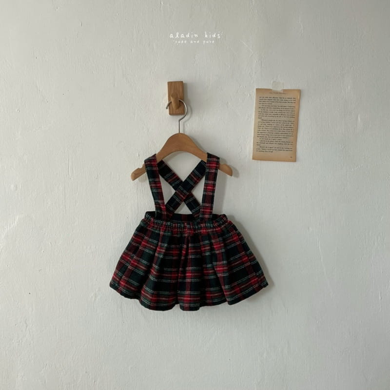 ALADIN - Korean Children Fashion - #Kfashion4kids - Check Wrinkle Skirt - 3