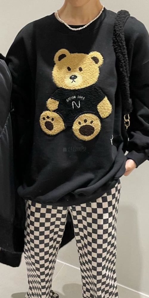 ANOTHER AVENUE - Korean Children Fashion - #Kfashion4kids - Bear Embroidery Sweatshirt - 10