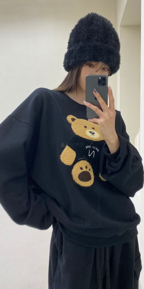 ANOTHER AVENUE - Korean Children Fashion - #Kfashion4kids - Bear Embroidery Sweatshirt - 3