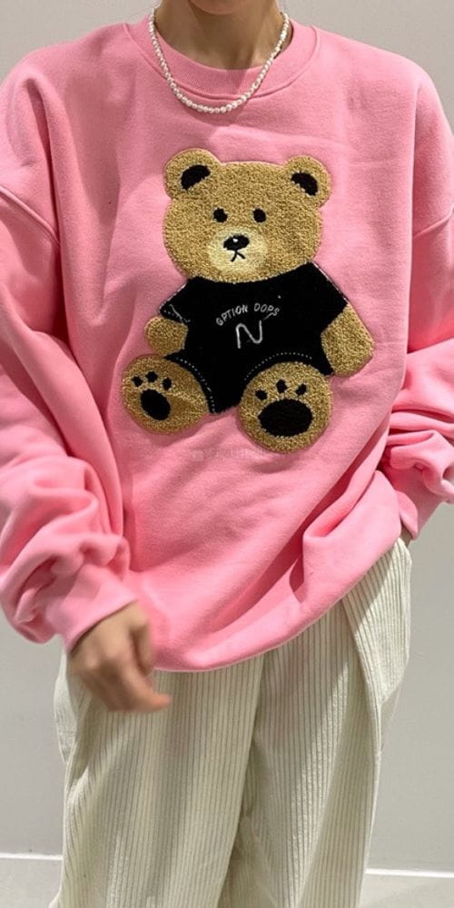 ANOTHER AVENUE - Korean Children Fashion - #Kfashion4kids - Bear Embroidery Sweatshirt - 5