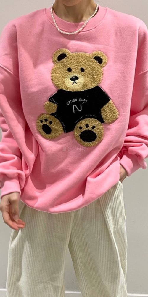 ANOTHER AVENUE - Korean Children Fashion - #Kfashion4kids - Bear Embroidery Sweatshirt - 6