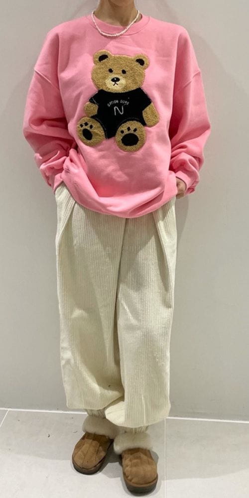 ANOTHER AVENUE - Korean Children Fashion - #Kfashion4kids - Bear Embroidery Sweatshirt - 7