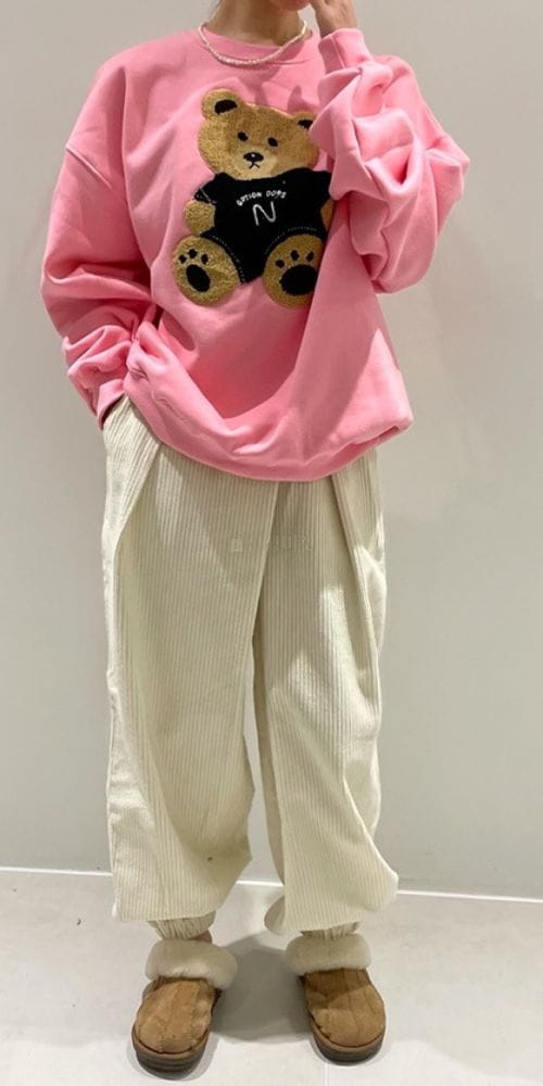 ANOTHER AVENUE - Korean Children Fashion - #Kfashion4kids - Bear Embroidery Sweatshirt - 8