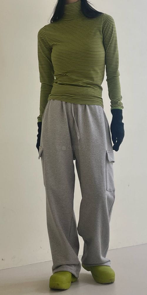 ANOTHER AVENUE - Korean Children Fashion - #Kfashion4kids - Fleece Stripes Turtleneck - 6