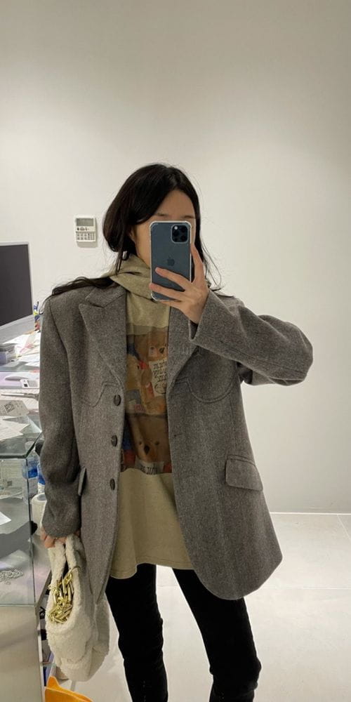 ANOTHER AVENUE - Korean Children Fashion - #Kfashion4kids - Herringbone Line Jacket - 5